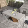 Farmhouse 200 - 240 cm Extendable Rectangular Concrete Gray Dining Table, Seats 6–8