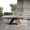 Farmhouse 200 - 240 cm Extendable Rectangular Concrete Gray Dining Table, Seats 6–8