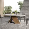 Farmhouse 200 - 240 cm Extendable Rectangular Concrete Gray Dining Table, Seats 6–8