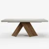 Farmhouse 200 - 240 cm Extendable Rectangular Concrete Gray Dining Table, Seats 6–8