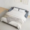 Modern 210 cm 3-Seater PU Leather Sleeper Sofa with Speaker & USB