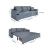Modern 210 cm 3-Seater PU Leather Sleeper Sofa with Speaker & USB