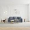 Modern 210 cm 3-Seater PU Leather Sleeper Sofa with Speaker & USB