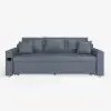 Modern 210 cm 3-Seater PU Leather Sleeper Sofa with Speaker & USB