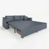 Modern 210 cm 3-Seater PU Leather Sleeper Sofa with Speaker & USB