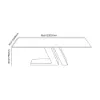 Silexa Modern 220 cm Rectangular Glossy Sintered Stone Dining Table, Seats 8