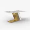 Silexa Modern 220 cm Rectangular Glossy Sintered Stone Dining Table, Seats 8