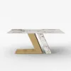 Silexa Modern 220 cm Rectangular Glossy Sintered Stone Dining Table, Seats 8