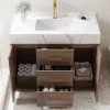 Modern 990mm Walnut Sintered Stone Top Bathroom Vanity Set