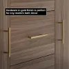 Modern 990mm Walnut Sintered Stone Top Bathroom Vanity Set