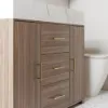 Modern 990mm Walnut Sintered Stone Top Bathroom Vanity Set