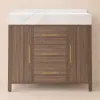 Modern 990mm Walnut Sintered Stone Top Bathroom Vanity Set