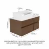 Modern 80 cm Floating Single Bathroom Vanity with Stone Resin Top, Ceramic Basin – Walnut – Faux Marble Vessel