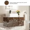 Modern 80 cm Floating Single Bathroom Vanity with Stone Resin Top, Ceramic Basin – Walnut – Faux Marble Vessel