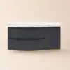 90 cm Floating Curved Bathroom Vanity Half-Circle Bathroom Cabinet Black