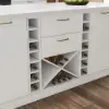 180 cm Modern White Sintered Stone Kitchen lsland with Wine Storage