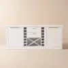 180 cm Modern White Sintered Stone Kitchen lsland with Wine Storage