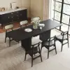 Japandi 140 - 220 cm Extendable Black Dining Table, Seats 4-8