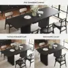 Japandi 140 - 220 cm Extendable Black Dining Table, Seats 4-8