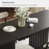 Japandi 140 - 220 cm Extendable Black Dining Table, Seats 4-8
