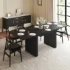 Japandi 140 - 220 cm Extendable Black Dining Table, Seats 4-8