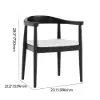 Acurv Black PU Leather Upholstery Dining Chair with Wooden Legs, 1 Piece – Curved Back Upholstered