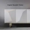 Modern 180 cm Glossy White Wood Sideboard with Cabinets & Adjustable Shelves – Whiteyellow Buffet Kitchen