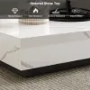 Modern 1000 mm Square Sintered Stone Block Coffee Table with 2 Drawers