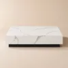 Modern 1000 mm Square Sintered Stone Block Coffee Table with 2 Drawers