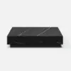 Modern 100 cm Square Sintered Stone Block Coffee Table with 2 Drawers