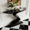 Modern 99 cm Demilune Console Table with Sintered Stone Top