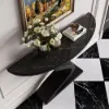 Modern 99 cm Demilune Console Table with Sintered Stone Top
