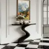 Modern 99 cm Demilune Console Table with Sintered Stone Top