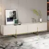 Grovyn 240 cm Sintered Stone Top Fluted TV Unit with Spacious Cabinets – 45cm