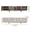Grovyn 240 cm Sintered Stone Top Fluted TV Unit with Spacious Cabinets – 45cm