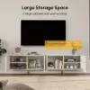 Grovyn 240 cm Sintered Stone Top Fluted TV Unit with Spacious Cabinets – 45cm