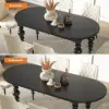 Mid-Century Modern 2007 mm - 2388 mm Extendable Black Oval Dining Table, Seats 6–10