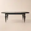 Mid-Century Modern 2007 mm - 2388 mm Extendable Black Oval Dining Table, Seats 6–10