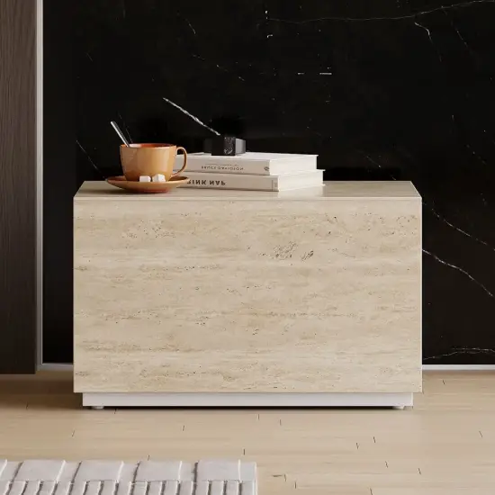 Sintered Stone 1-Drawer Bedside Table, 2er Set
