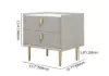 Modern PU Leather Nightstand with 2 Drawers Bedside Table in Light Gray Set of 2