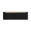 Black Leather Floating Nightstand, Set of 2