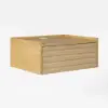 Wooden 1-Drawer Floating Nightstand with Light & Charging Station