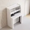 Picture of Farmhouse 180 cm Extendable Rectangular White Dining Table with Sideboard, Seats 4-5