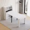 Picture of Farmhouse 180 cm Extendable Rectangular White Dining Table with Sideboard, Seats 4-5