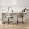 Linenic Light Grey PU Leather Counter Stool with Upholstery, 1 Piece