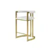 Modern Counter Stool with Back White Upholstery in Gold 2-Pieces