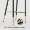 Modern Black Velvet Upholstered Bar Stool with Low Back & Footrest 2-Pieces