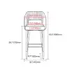 Modern Black Velvet Upholstered Bar Stool with Low Back & Footrest 8-Pieces