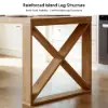 185 cm-235 cm Extendable White&Natural Kitchen Island with Storage Kitchen Cabinet