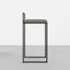Modern Grey Counter Stool 4-Pieces with Velvet Upholstery & Back & Footrest